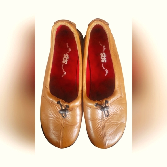 SAS Women's Funk Active Slip On Flexible Tan Leather Loafers Red Interior 8 1/2M - Picture 5 of 9